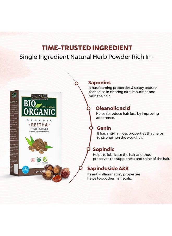 Indus Valley 100% Organic Reetha Powder | Sapindus Mukorossi For Hair & Scalp Treatment - (100G)  - Image 4