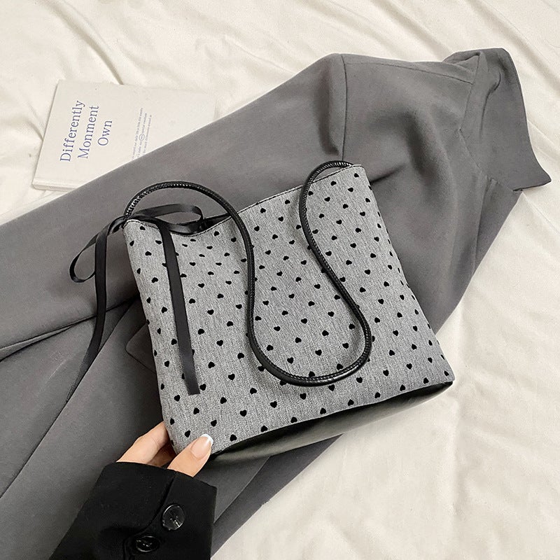 Casual Super Popular Niche Wave Dot Women'S Bag Style All-Match One-Shoulder Underarm Bag Portable Bucket Bag - Image 1