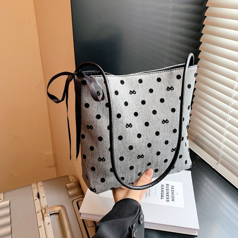 Casual Super Popular Niche Wave Dot Women'S Bag Style All-Match One-Shoulder Underarm Bag Portable Bucket Bag - Image 4