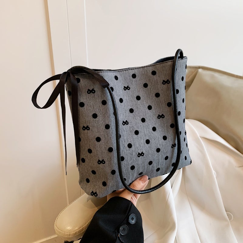 Casual Super Popular Niche Wave Dot Women'S Bag Style All-Match One-Shoulder Underarm Bag Portable Bucket Bag - Image 2