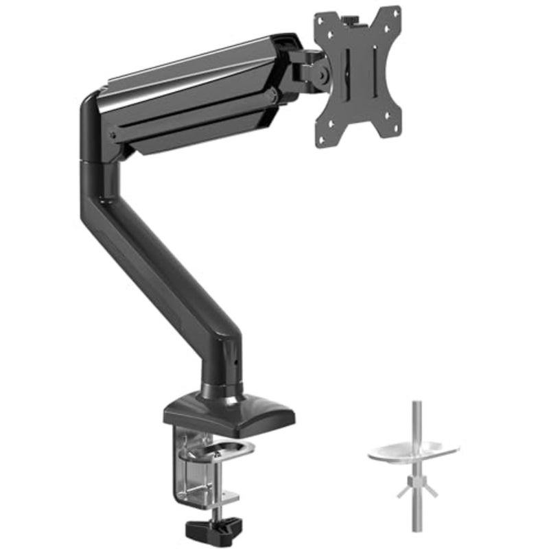 Monitor Arm for 13-32 Inch LED LCD Screens up to 9kg, Gas Spring Stand with 360 Rotation, Height Adjustable, Tilt Swivel, VESA 75x75/100x100 Mount, MD01A - Image 1