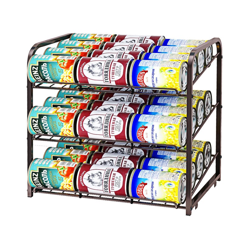 AIYAKA 3 Tier Stackable Can Rack Organizerfor food storagekitchen cabinets or countertopsStorage for 36 cansBronze