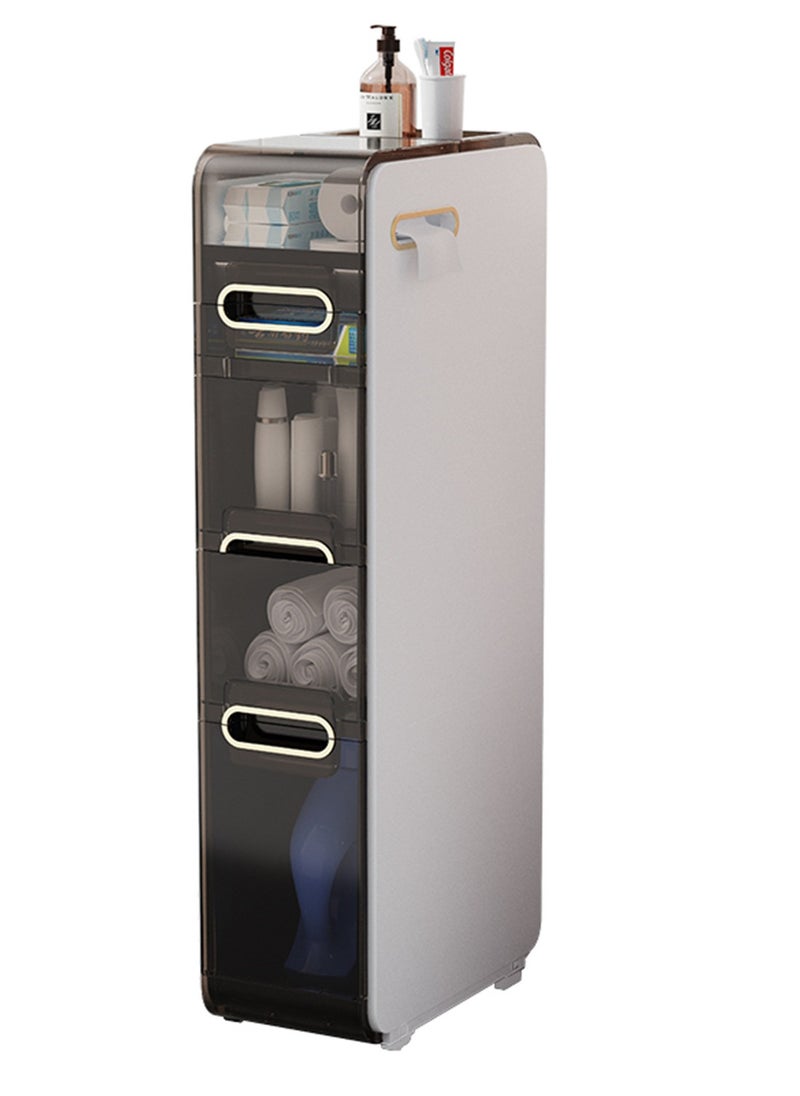 Narrow Cabinet,Standing Slim Narrow Cabinet,4 Tiers Bathroom Floor Storage Rack,Suitable for Toilet, Kitchen, Bathroom