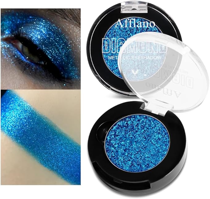 Afflano Green Glitter Eyeshadow Makeup Chrome Emerald Green Eyeshadow palette Instant Color Highly Pigmented Metallic Shimmery Frost green Eye Shadow for St Patricks Wicked Sparkle Eye Face Makeup - Image 1