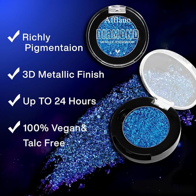 Afflano Green Glitter Eyeshadow Makeup Chrome Emerald Green Eyeshadow palette Instant Color Highly Pigmented Metallic Shimmery Frost green Eye Shadow for St Patricks Wicked Sparkle Eye Face Makeup - Image 4