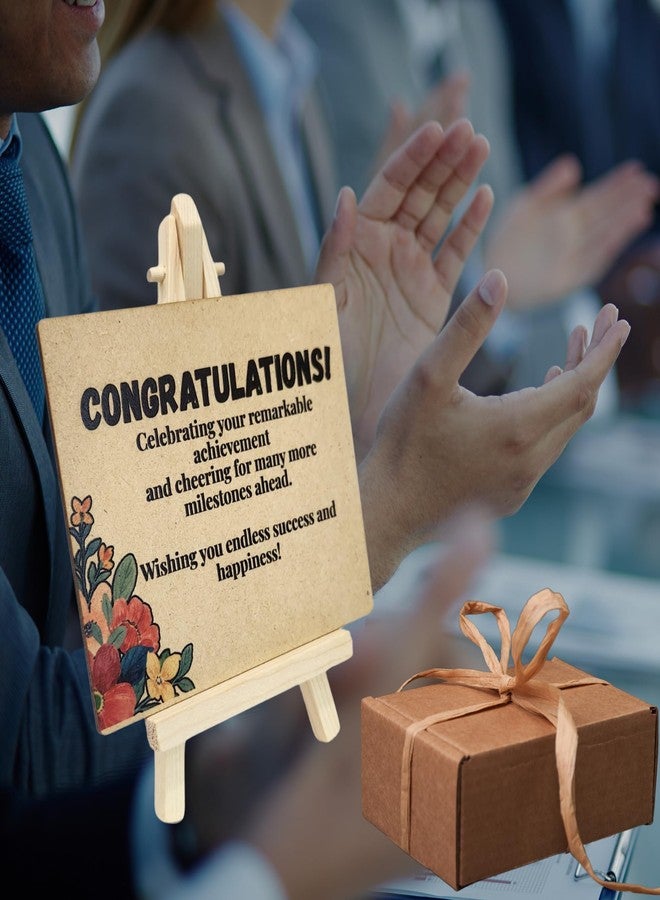 tinydabba Wooden Congrats Plaque with Easel - Congrats Gift (4×5 Inches) - Success Milestone Tabletop Decor for Graduations, Promotions, and Awards, Achievements - Image 4