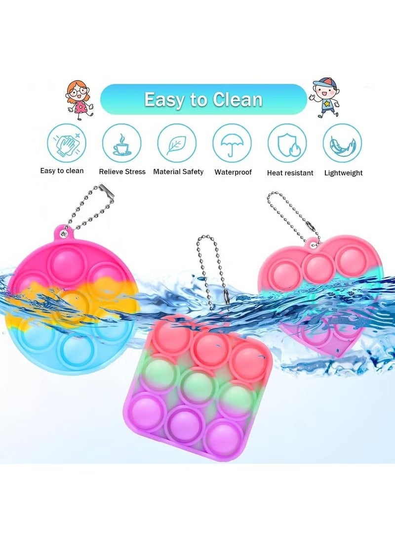 Unewshi 40 Pack Mini Pop Fidget Keychain, Kids Party Favors Fidget Toys Bulk, Its Birthday Party Favors for Kids 4+ Year Small Kid, Classroom Prizes Fidgets It Bubbles Poppers (Random Color) - Image 3