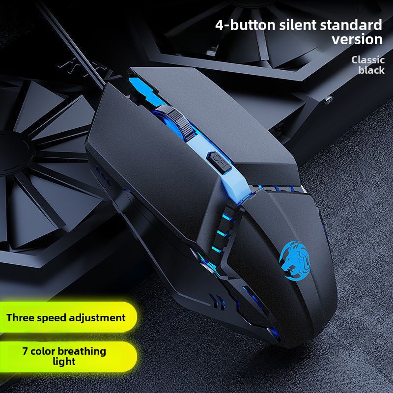 Wired Gaming Mouse Silent Mechanical Office YX110 black silent