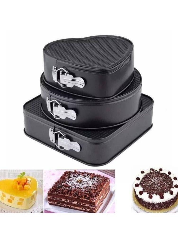 صوانى كلبس اشكال طقم صواني (تشيز كيك)٣أشكال تيفال كلبس طقم صواني كيك كلبس أشكال (قلب/دائري/مربع)  خامة صاج تيفال كليبس مستورة رائعة وخاصة بصناعة التشيز كيك لسهولة الفك و التركيب المقاسات : 24 سم - 26سم - 28 سم اشكال : دائرى + مربع + قلب لعمل التارت والكيك وبمنتهى السهوله بدون لصق والكلبس لفك الكيكه بمنتهى السهوله - Image 2