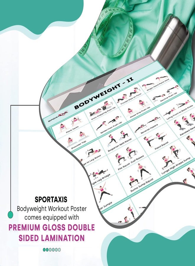 SPORTAXIS Bodyweight Workout Poster with 32 Workout Poses - Gloss Double-Sided Lamination, No-Equipment Exercise Poster for Home, Gym Training (16.5 x 27 inches) - Image 3