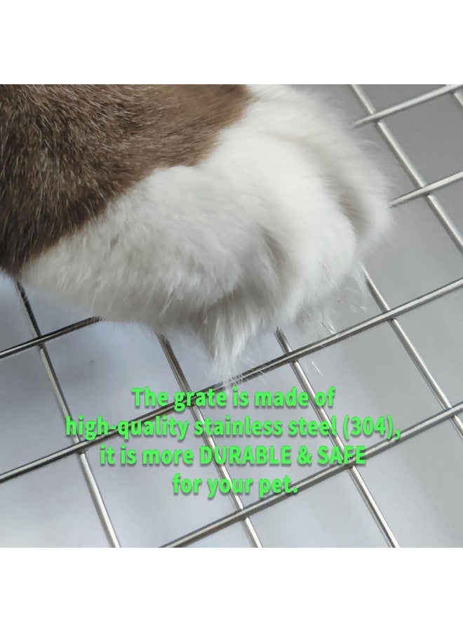 Oncpcare 22x18 Super Large Rabbit Litter Box with 2 Grates (Metal & Plastic), Bunny Litter Tray for Cage, Small Animal Potty Training for Adult Rabbit Flemish Giant Rabbits - Image 4