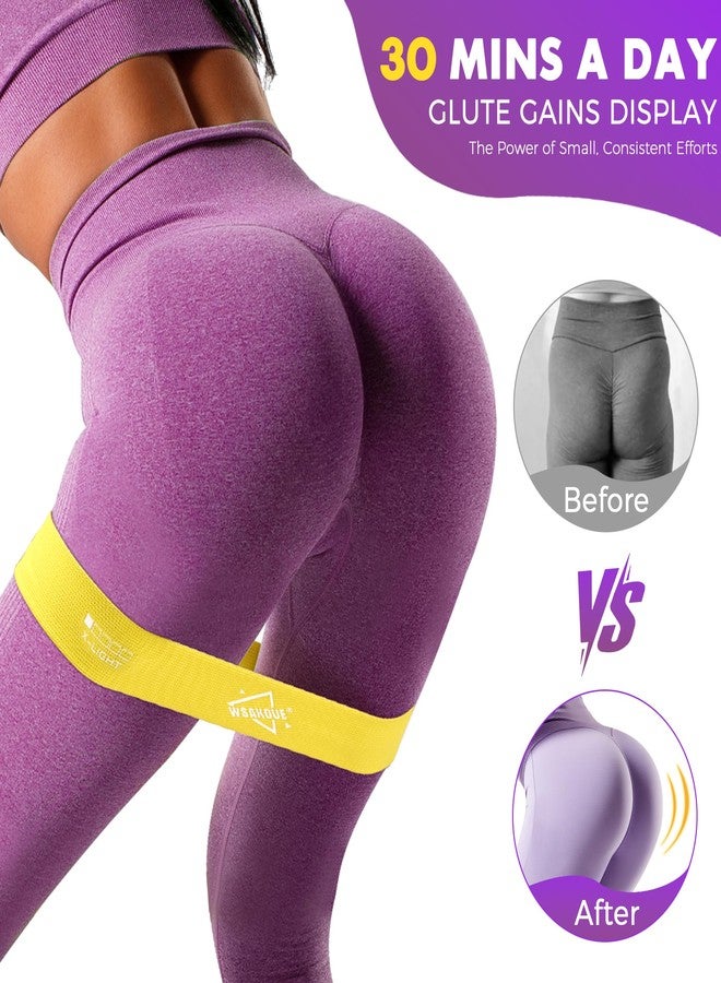 WSAKOUE Fabric Resistance Bands for Working Out – 5 Booty Bands for Women & Men, Exercise Workout Bands for Legs, Hips & Glutes – Ideal for Home Fitness, Yoga, Pilates & Rehab - Multicolor - Image 4