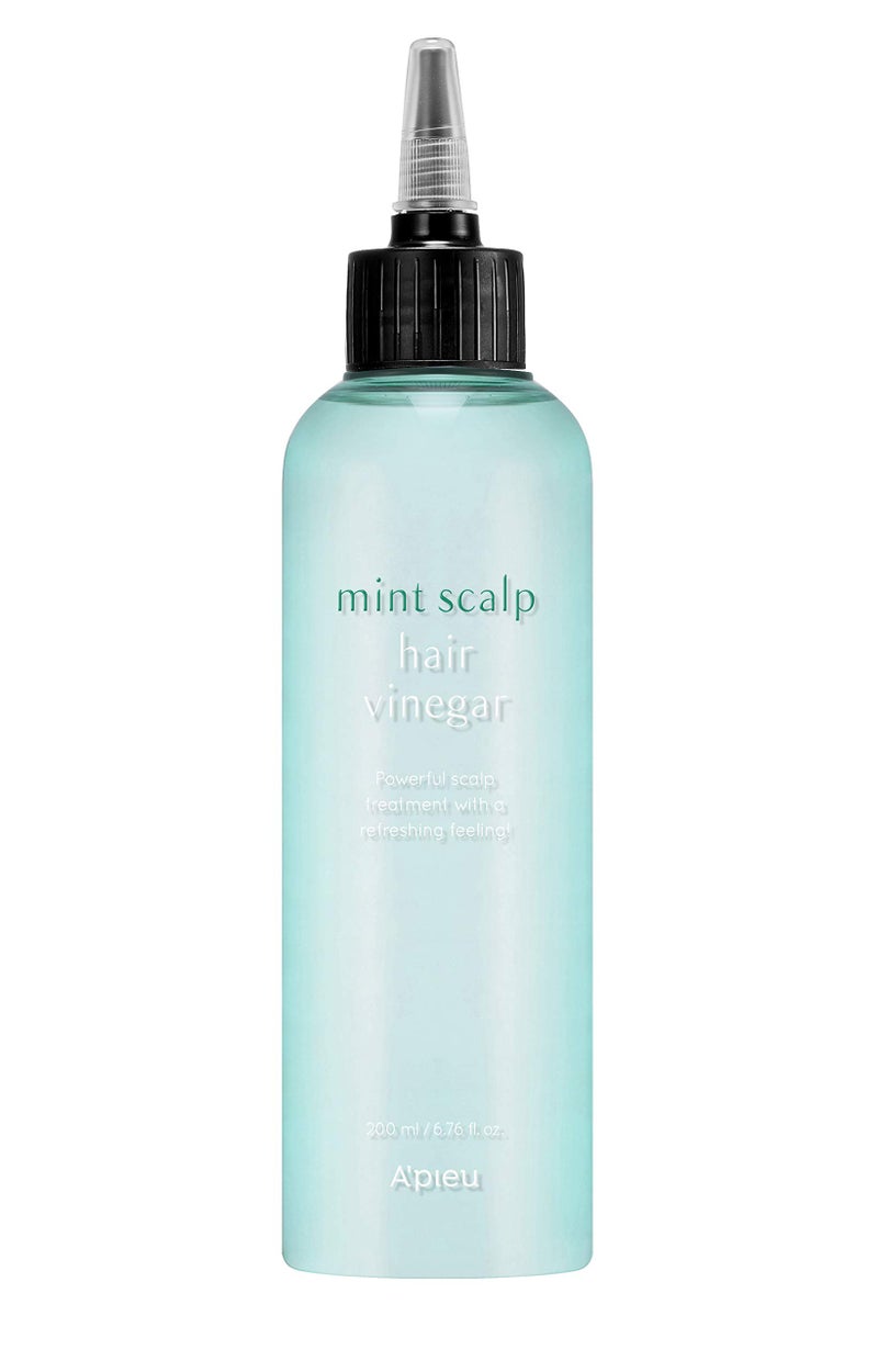 A'Pieu Aâ€™PIEU Mint Hair Vinegar - Deep Scalp Clean & Detox for Oily Scalp, Buildup & Dandruff Scalp Treatment, pH-Balancing Rinse for Fresh, Shiny Hair, Korean Hair Care, 6.76 fl oz