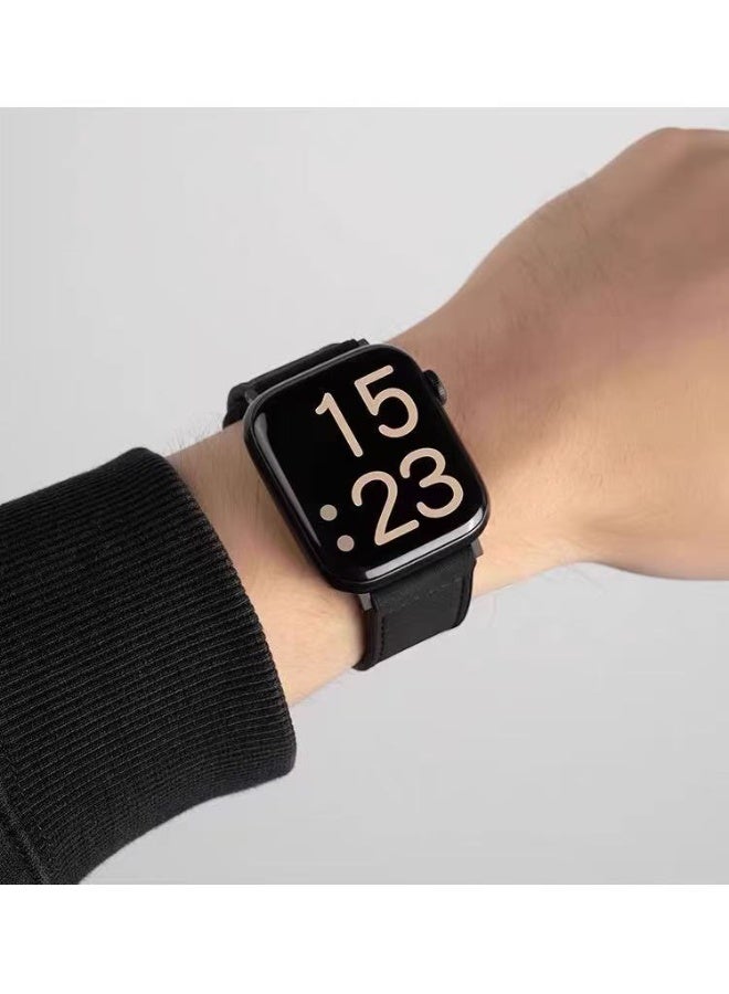 Watch Band Compatible for Apple Watch Series Band 42mm 44mm 45mm 46mm 49mm women, Genuine Leather Double Tour Designed Slim Replacement Strap for iWatch Series10 9 8 7 6 SE - Image 3