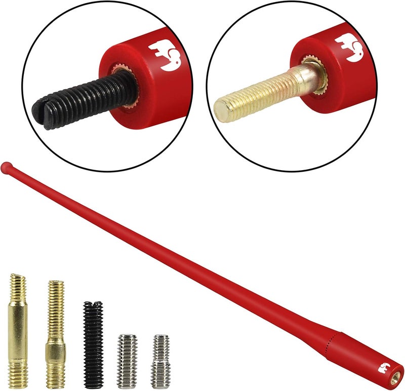 ONE250 13-Inch Flexible Rubber Antenna for Toyota Vehicles - Red - Image 3
