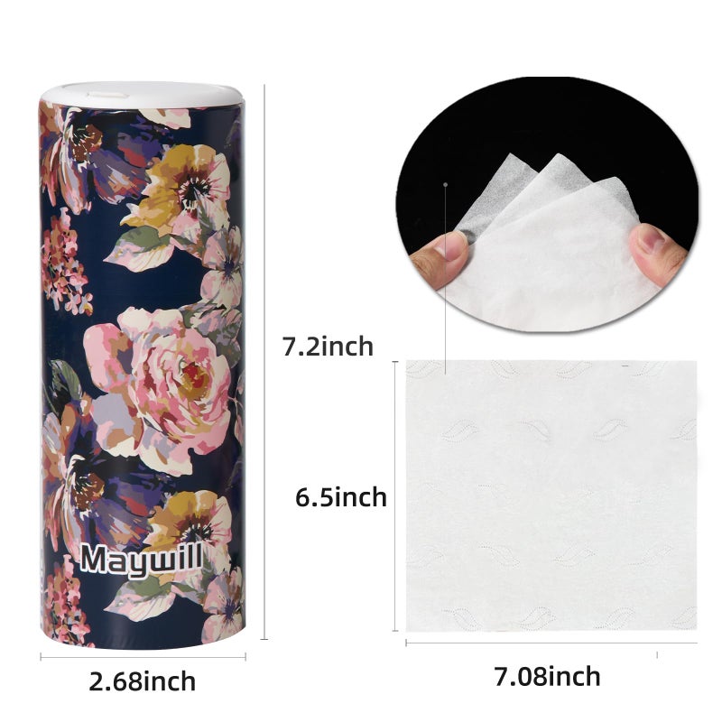 Maywill Car Tissues Cylinder Holder with Facial Tissue, Round Car Tissues Holder with Cap,Suitable for Car Cup Holder,Travel Tissue Tubes Box Container,Car Box Container(4 Pack, 200 Sheets) - Image 4