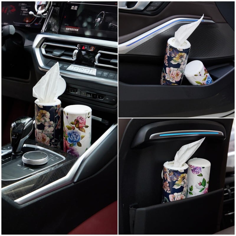 Maywill Car Tissues Cylinder Holder with Facial Tissue, Round Car Tissues Holder with Cap,Suitable for Car Cup Holder,Travel Tissue Tubes Box Container,Car Box Container(4 Pack, 200 Sheets) - Image 5