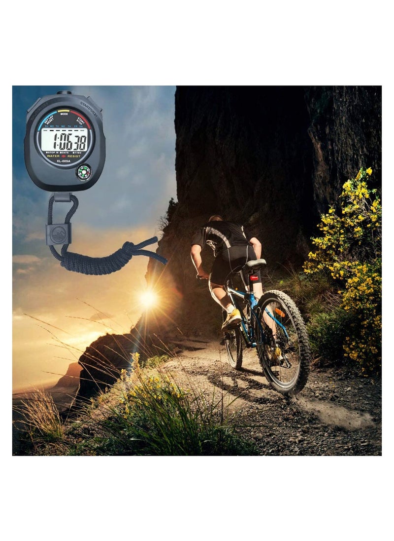 SYOSI - Digital Stopwatch, Large Lcd Screen Handheld Count Up Timer With Time Calendar Clock Function, Suitable For Sports Coaches Fitness Coaches And Referees - Image 1