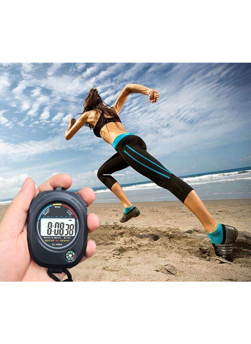 SYOSI - Digital Stopwatch, Large Lcd Screen Handheld Count Up Timer With Time Calendar Clock Function, Suitable For Sports Coaches Fitness Coaches And Referees - Image 1