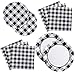Aneco 98 Pcs Black and White Checkered Paper Plates Set Buffalo Plaid Disposable Plates and Paper Napkins Race Sports Themed Dessert Plates for 24 Guests Race Car Party Birthday Favors - Image 3