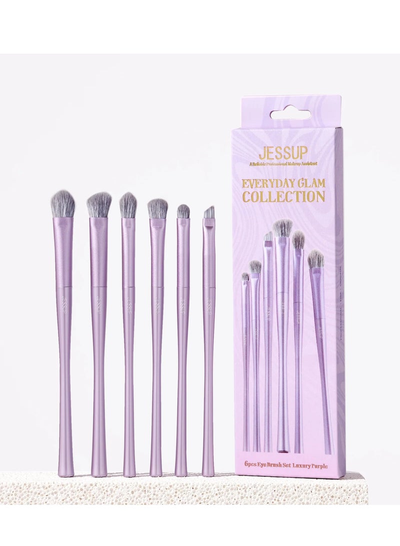 Jessup JESSUP 6pcs Luxury Purple Eye Brush Set