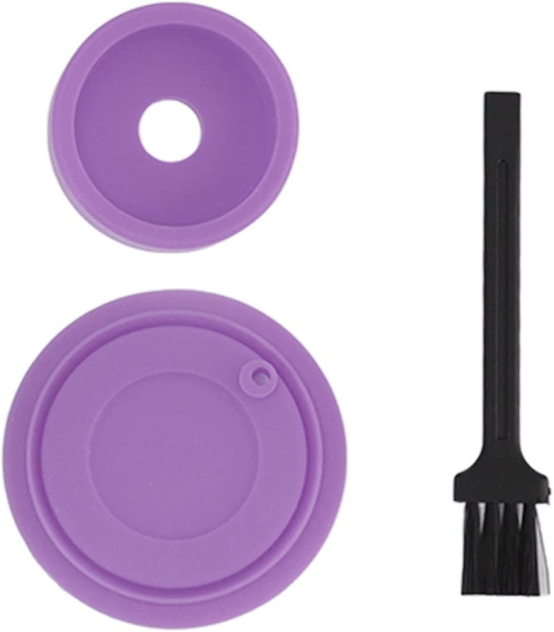 Stainless Steel Refillable Coffee Capsules Reusable Coffee Filter Cup Set with Powder Cover for Dolce Gusto, Includes Cleaning Brush and Measuring Spoon (Purple) - Image 4