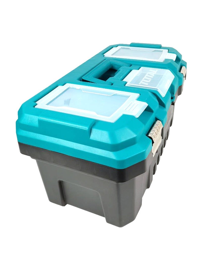 TOTAL Plastic Tool Box 20" For Tools/Fishing/Painting/Students Plastic Tools Box 508x296x261mm Max Load 20kg TOTAL TPBX0202 - Image 1