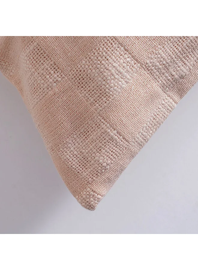 DANUBE HOME Danube Home Gleam Dyed Woven Cushion Cover - Peach - 45x45 cm | Cotton Couch Pillow Cover For Living Room, Bed Room