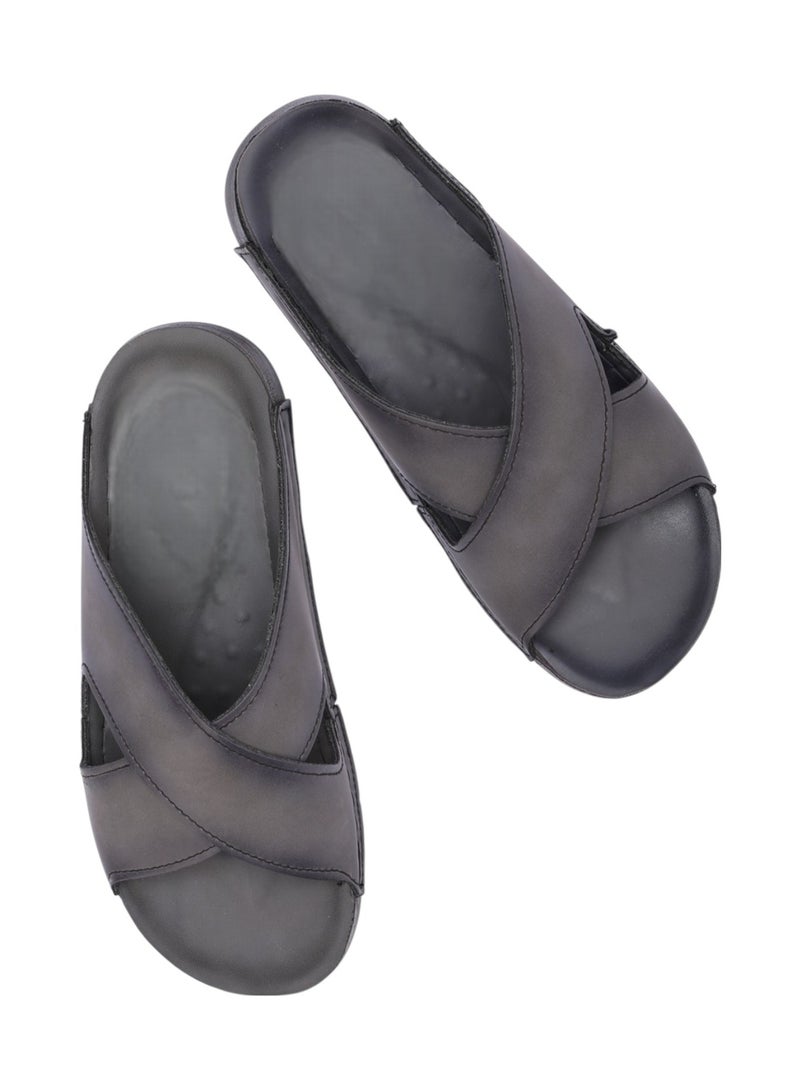 Men's Casual Genuine Leather Slippers - Comfortable Design with High Quality Material and Non-Slip Medical Sole - Image 2