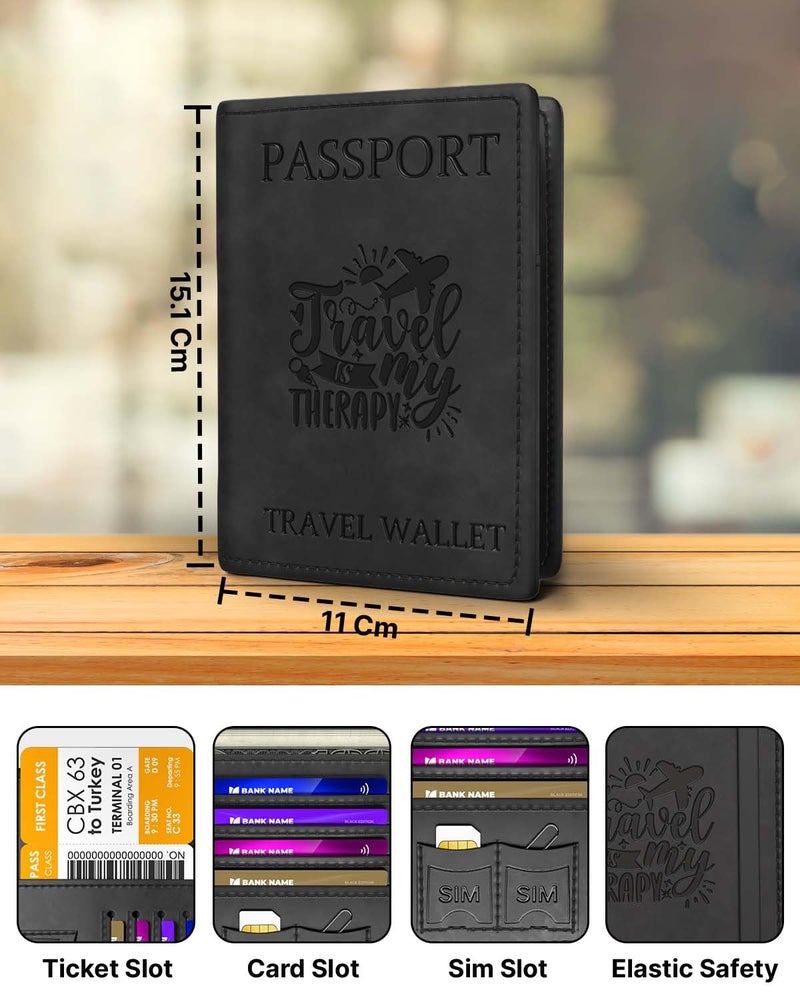 FEDUS Faux Leather Premium Passport Holder For Men And Women Passport Cover Case Wallet With Credit/Debit Card, Rfid Protected Travel Document Accessories Organiser - Image 3