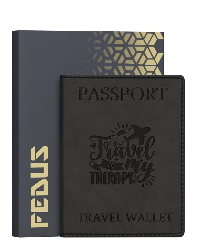 FEDUS Faux Leather Premium Passport Holder For Men And Women Passport Cover Case Wallet With Credit/Debit Card, Rfid Protected Travel Document Accessories Organiser - Image 1