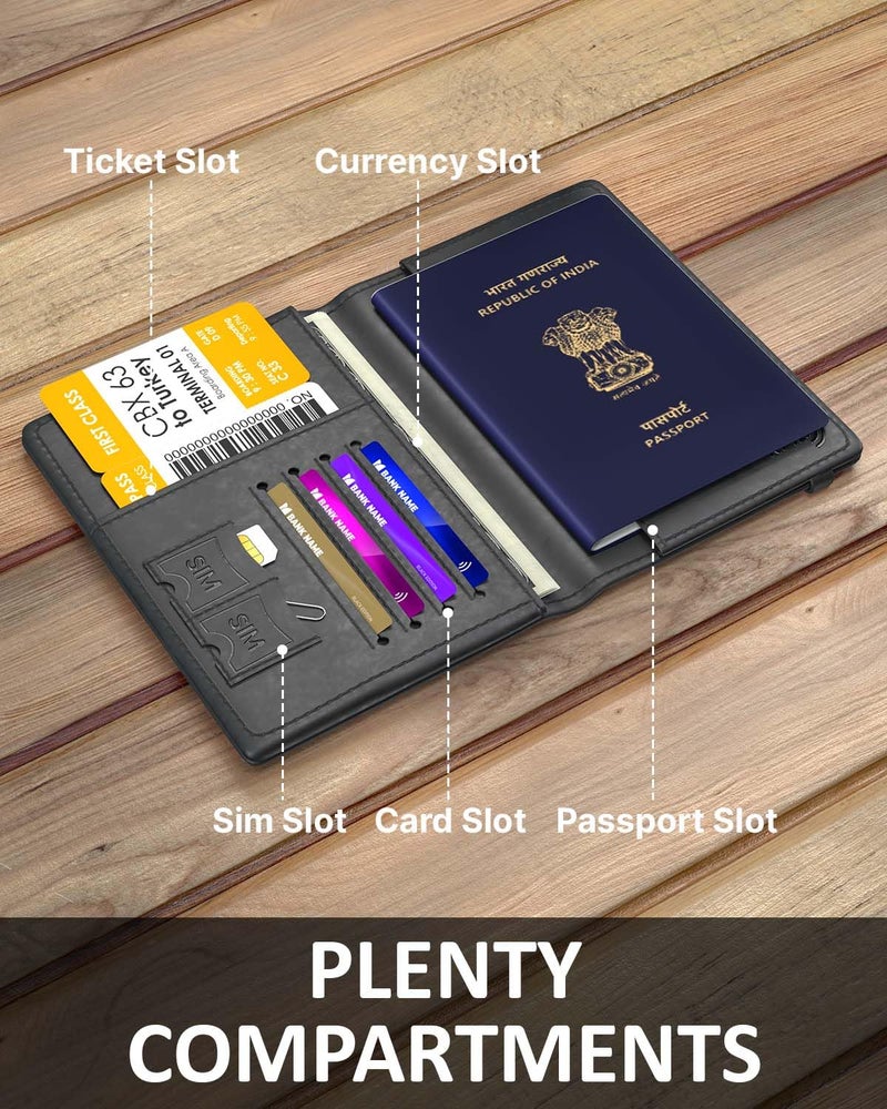 FEDUS Faux Leather Premium Passport Holder For Men And Women Passport Cover Case Wallet With Credit/Debit Card, Rfid Protected Travel Document Accessories Organiser - Image 2