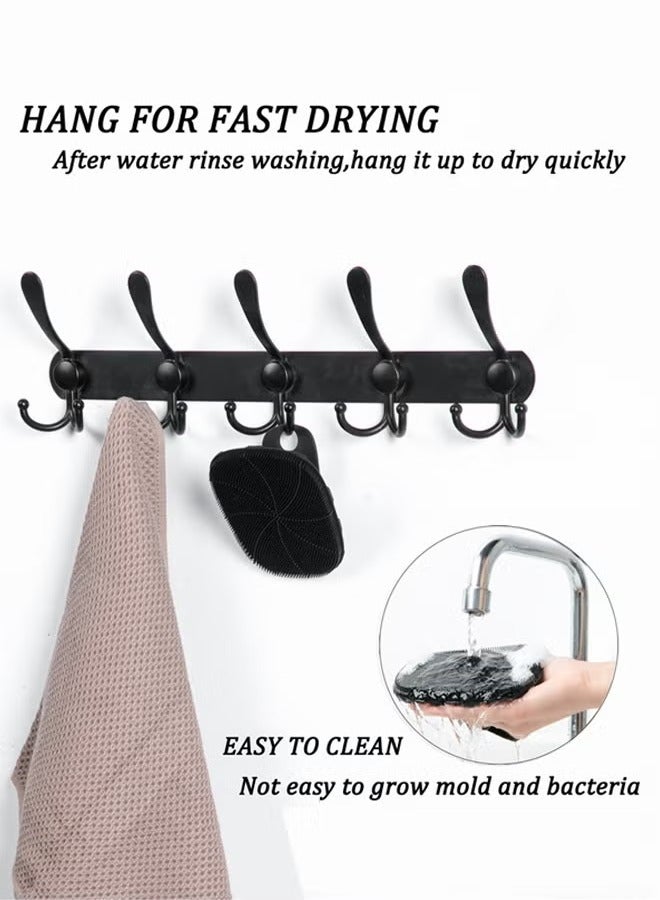 Silicone Body Scrubber Shower Bath Body Brush for Men Women,1 Pack,Black - Image 4