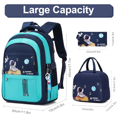 ACESAK Backpack for Boys Boy Schoolbag Kids Children Teens Girls Elementary Middle School Bags Waterproof Lightweight Bookbag Backpacks Casual Daypack with Lunch Bag Set - Image 3
