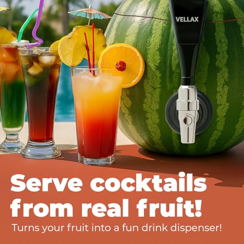 Vellax Original Watermelon Tap Kit - Coring Tool & Spigot Set for Fruit Keg, Pumpkin or Melon Beverage Dispenser - Easy Party Punch Bar - Image 5
