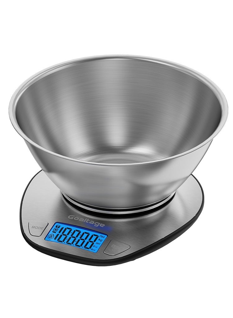 جولتيج جولتیج TrueMeasure ميزان مطبخ رقمي، وحدات قياس متعددة، وظيفة Tare، شاشة LCD، وعاء ستانلس ستيل، فضي - Image 1