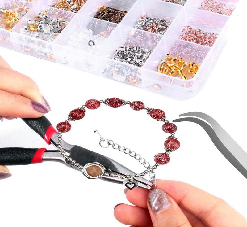 DIY Crafts DIY Crafts 75 Grm, Antique Bronze, Earring Making Kit Jewelry Makes Supplies with Earring Post Jump Rings Earring Back Tweezers Jump Ring Opener for Earring Jewelry DIY Ma (75 Grm, Antique Bronze) - Image 3