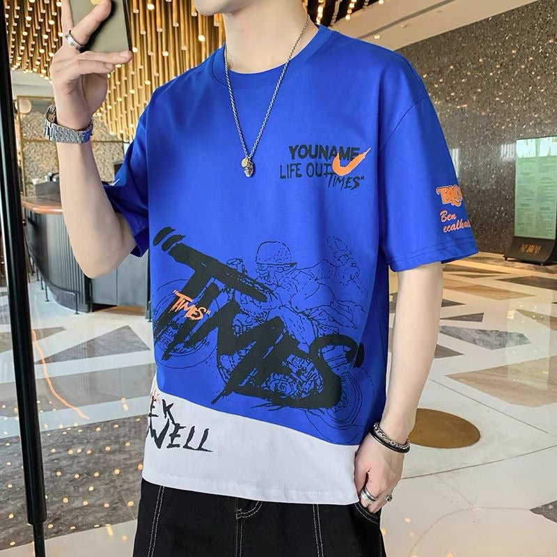 Short-Sleeved T-Shirt Men'S Summer Loose Trbottomy Brand Ins Trbottomy Casual Boys' Large Size Bottoming Half-Sleeved Tops T-Shirts For Men - Image 3