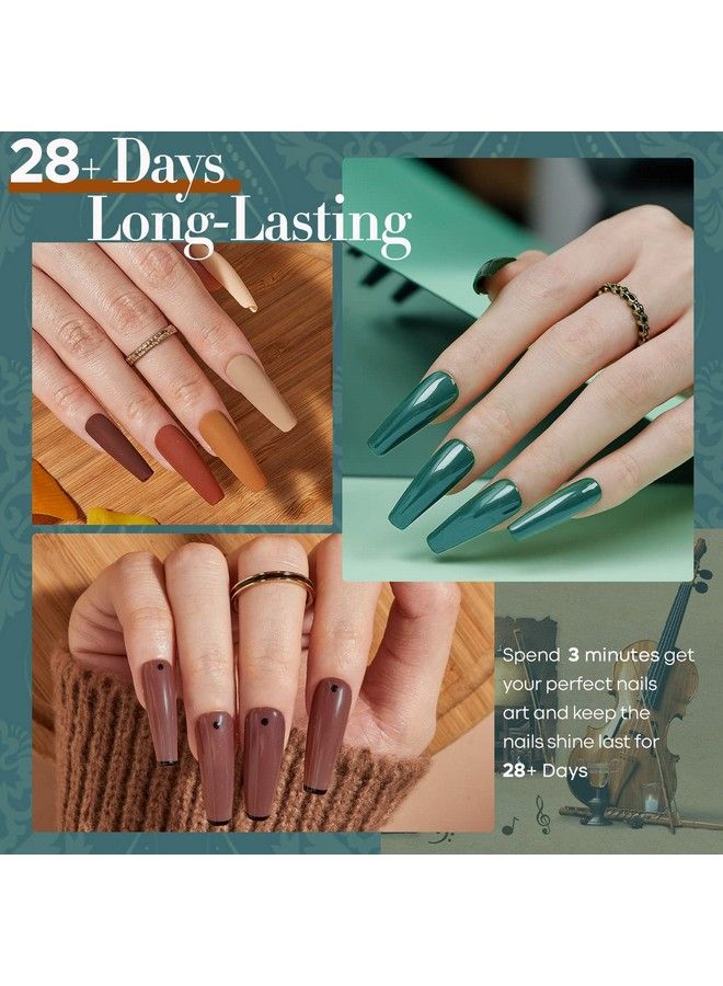 modelones طقم طلاء أظافر جل 6 ألوان داكنة ظلال مورنادي نبيذي أرجواني أزرق بروسي بني مجموعة فن الأظافر عالية الصبغة نقع مانكير في المنزل هدايا للنساء والفتيات لمكان العمل وحفلات العشاء - Image 5