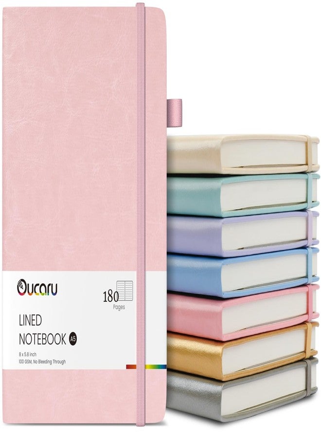 Oucaru Lined Journal Notebook, 8 Pack, 180 Pages, A5 Journals for Writing, 100 GSM Thick Paper, Small Notebooks Daily Journal for Women Men Work, Business, School, Travel Supplies - Image 1