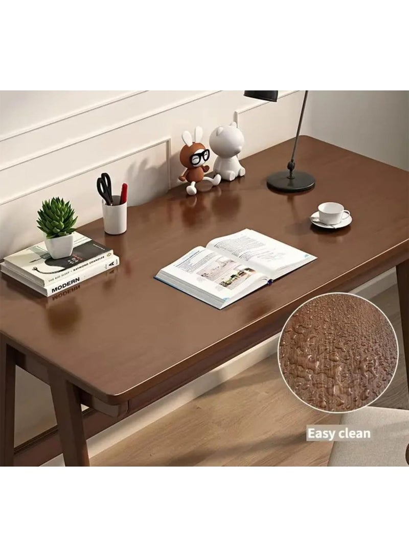 GT-Wheel Writing Desk Study table with 2 Drawer 120 CM Solid Wood Height Mid Century Modern Computer Desk Workstation - Image 5