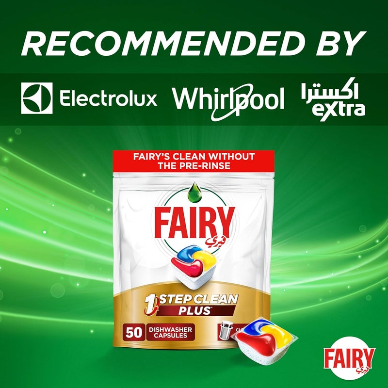 Fairy 1 Step Clean Plus Automatic Dishwasher Tablets With Alternative Power to Bleach, Lemon Scent, 4x50 Tablets - Image 4