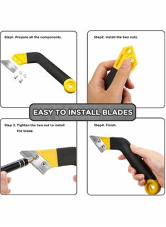 Y&D Grout Scraping Rake Tool, Tile Hand Saw Angled Clean Remover with 6 Pcs Blades Replacement for Cleaning  - Image 3