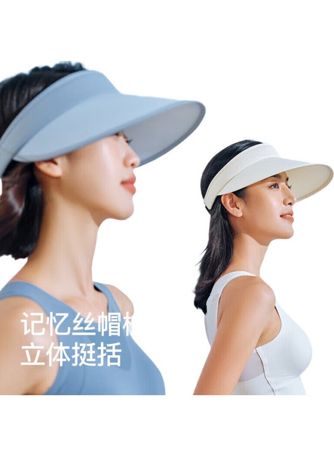 PELLIOT Sun Protection Hat For Women, Summer Uv-Resistant Wide Brim Visor Hat, Sunshade Cycling Cap 16123406 Off-White One Size Fits All - Image 3