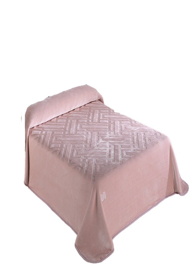Mora spain F93 Cotton Blanket - Single Layer - Single Size - (2 Pieces)x160x220 - Color: Pink- Weight: 4.45 kg - Country of Origin: Spain.  - Image 2
