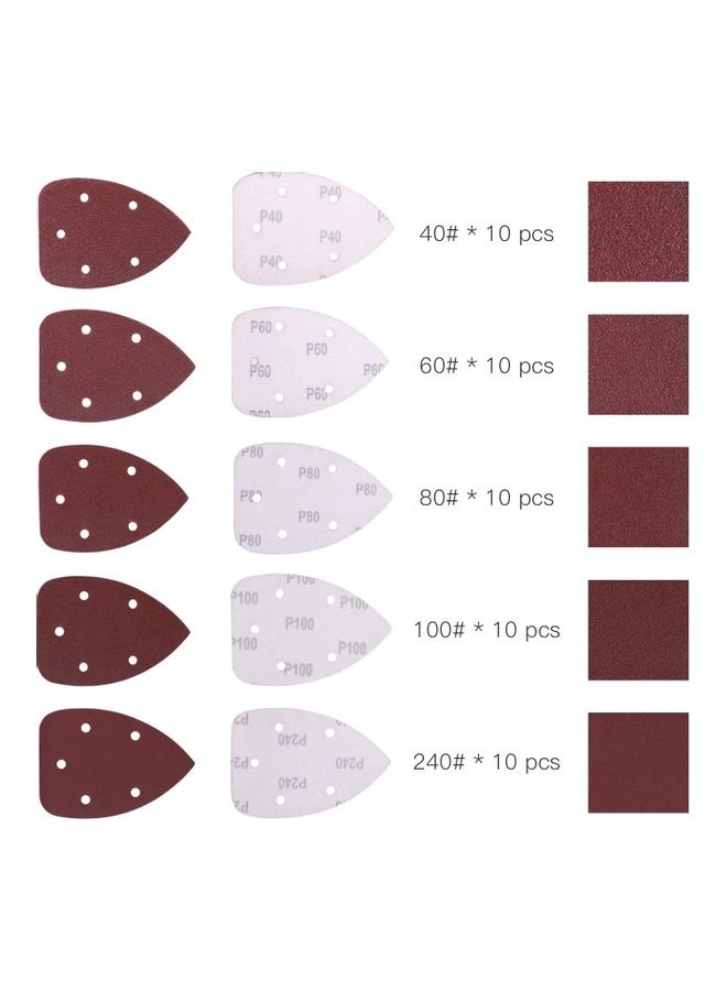 50-Piece 8 Holes Sanding Discs Sandpaper Brown - Image 2