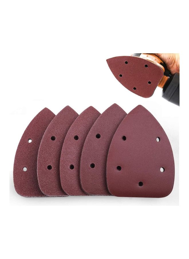 50-Piece 8 Holes Sanding Discs Sandpaper Brown - Image 1