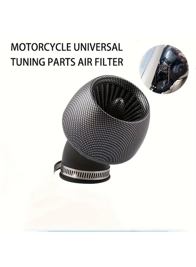 Black Motorcycle Air Filter 48 42 35 28mm Heavy Duty Mesh Enhanced Throttle Response Fuel Efficiency - Image 1