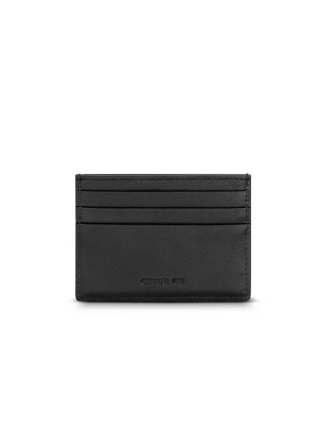 CERRUTI 1881 Punti Black Genuine Leather Card Case For Men