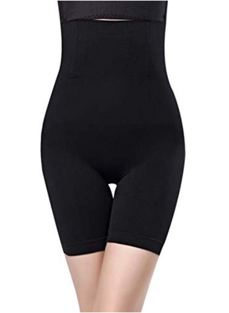 Glamroot - Women's Seamless Waist Trainer Tummy Control High Waist Thigh Shaper Shapewear, Black - Image 1